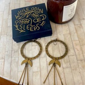 While Odin Sleeps moon rune earrings